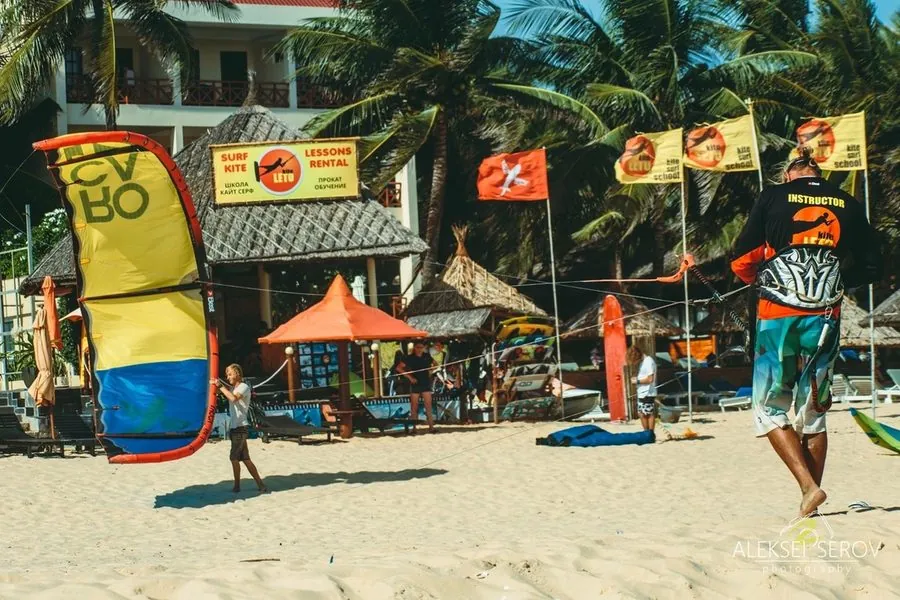 Our kite station on the beach
